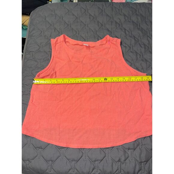 Anrabess Coral Sleeveless Resortwear Linen Blend Button-Back Tank Top- Women’s M - Picture 6 of 10